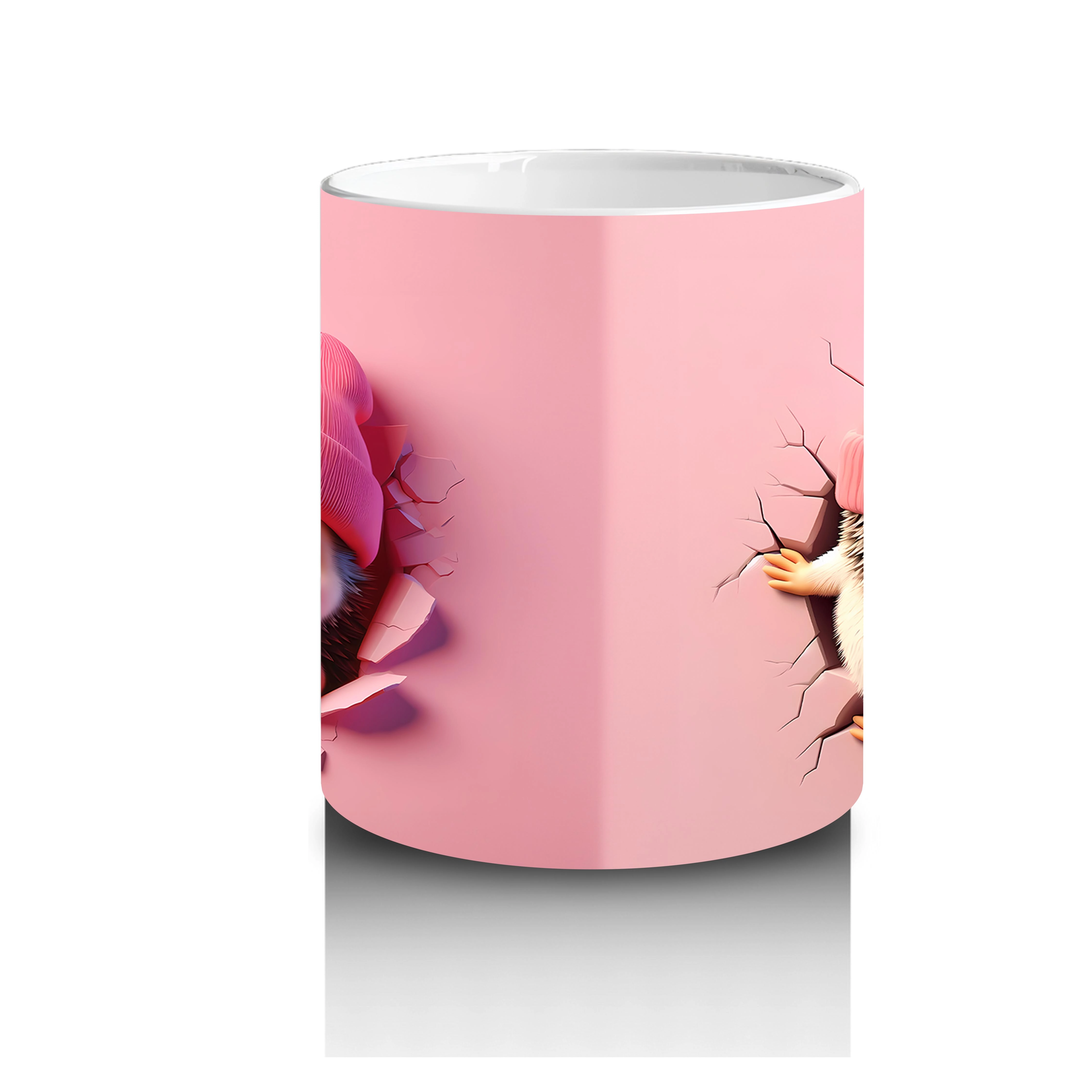 Tatlı Kışlık Şapkalı Kirpi – Baskılı Kahve Kupası - 3