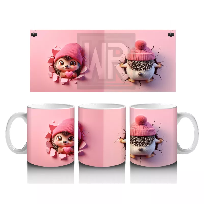 Tatlı Kışlık Şapkalı Kirpi – Baskılı Kahve Kupası