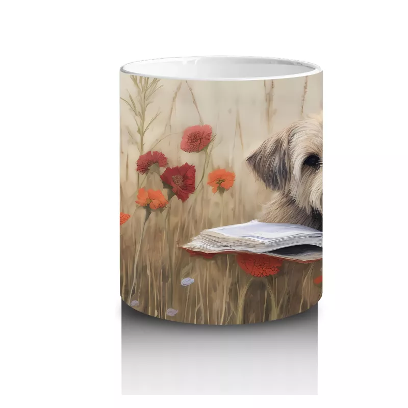 Tatlı Oyuncaklar ve Kitap Okuyan Köpek – Baskılı Kahve Kupası - 3