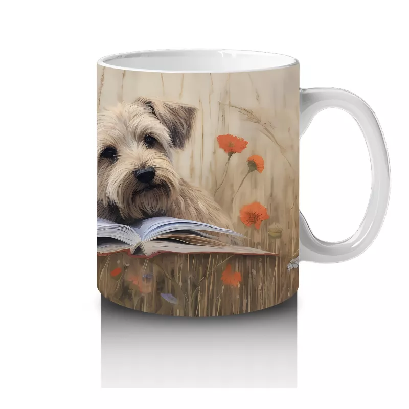 Tatlı Oyuncaklar ve Kitap Okuyan Köpek – Baskılı Kahve Kupası - 4