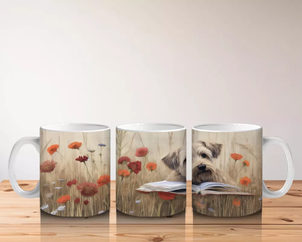 Tatlı Oyuncaklar ve Kitap Okuyan Köpek – Baskılı Kahve Kupası - 5
