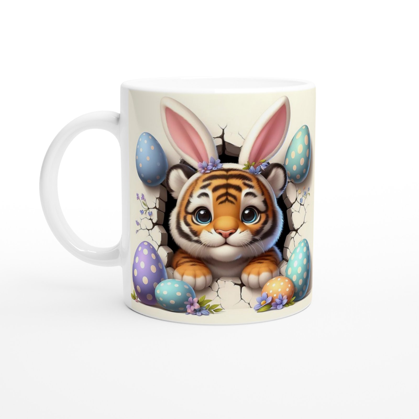 Tavşan Kulaklı Kaplan Yavrusu Temalı Baskılı Kupa Bardak