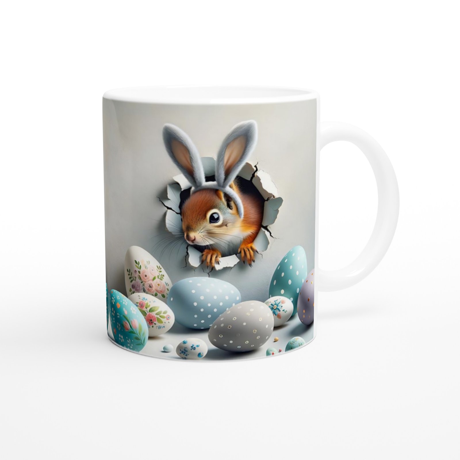 Tavşan Kulaklı Sincap Temalı Baskılı Kupa Bardak - 2