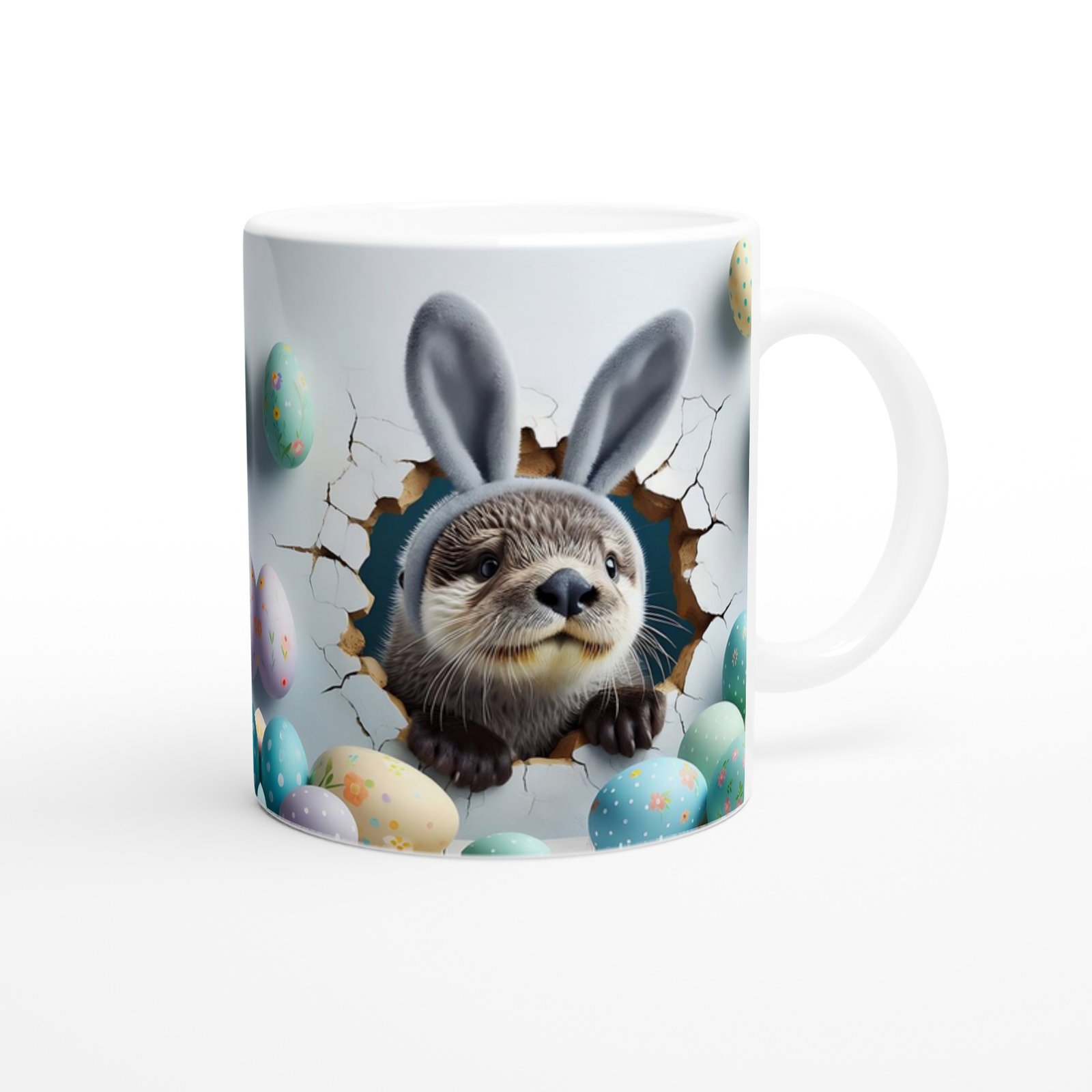 Tavşan Kulaklı Su Samuru Temalı Baskılı Kupa Bardak - 2