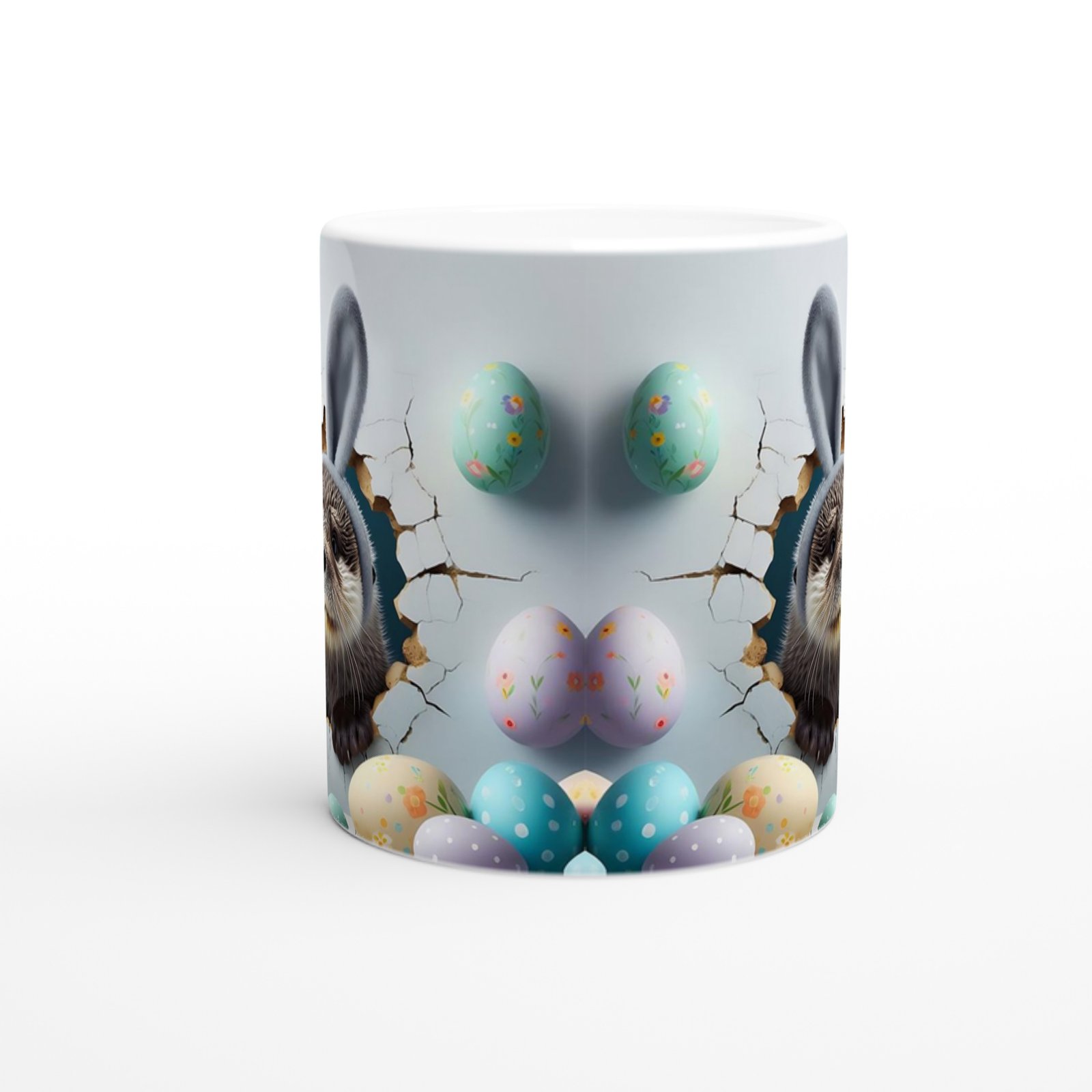 Tavşan Kulaklı Su Samuru Temalı Baskılı Kupa Bardak - 3