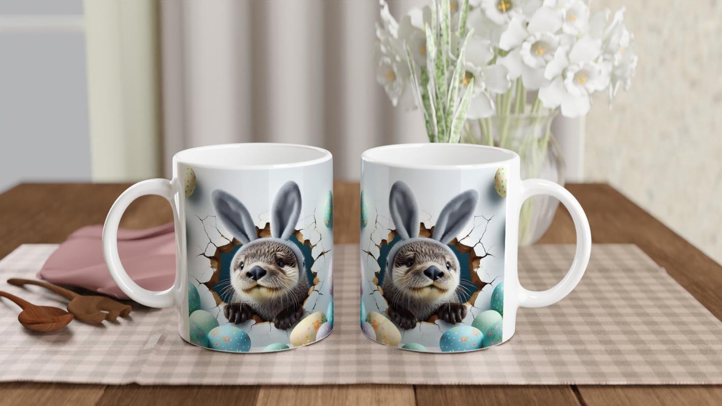 Tavşan Kulaklı Su Samuru Temalı Baskılı Kupa Bardak - 5