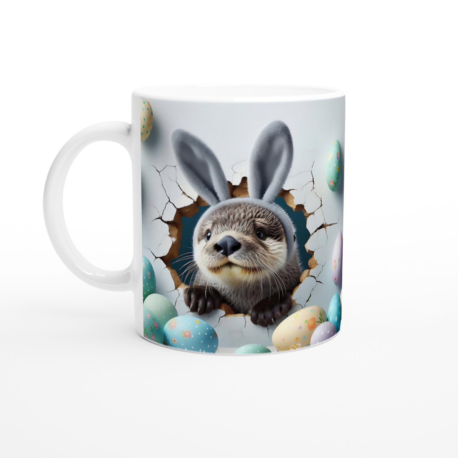 Tavşan Kulaklı Su Samuru Temalı Baskılı Kupa Bardak