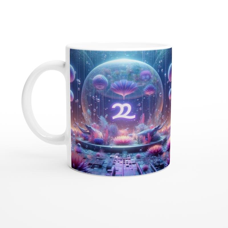 Terazi Burcu Baskılı Kahve Kupası - Astral Denizaltı Dünyası Vs1