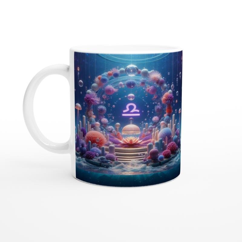 Terazi Burcu Baskılı Kahve Kupası - Astral Denizaltı Dünyası Vs2