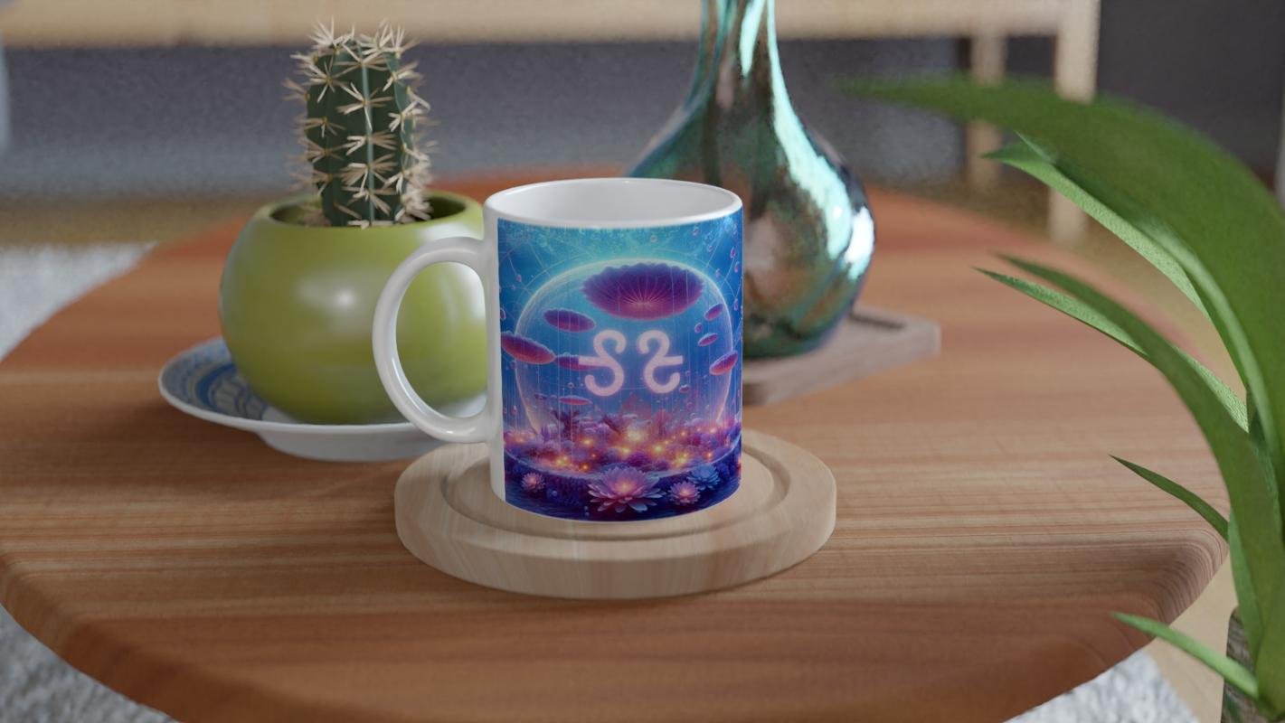 Terazi Burcu Baskılı Kahve Kupası - Astral Denizaltı Dünyası Vs4 - 4