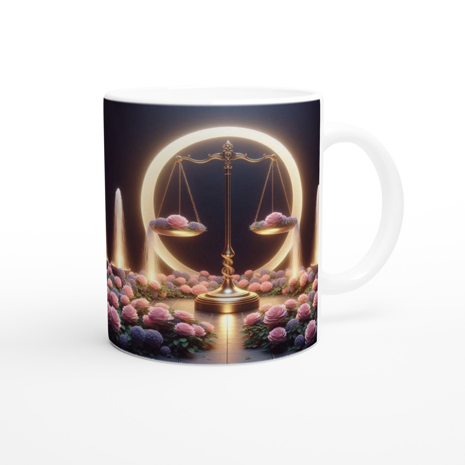 Terazi Burcu Baskılı Kahve Kupası - Ay ışığında Zodyak Bahçesi Vs3 - 3