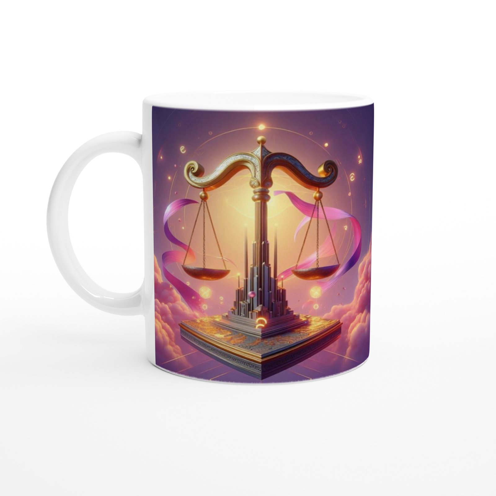 Terazi Burcu Baskılı Kahve Kupası - Burçlar Krallığı Şatosu Vs1