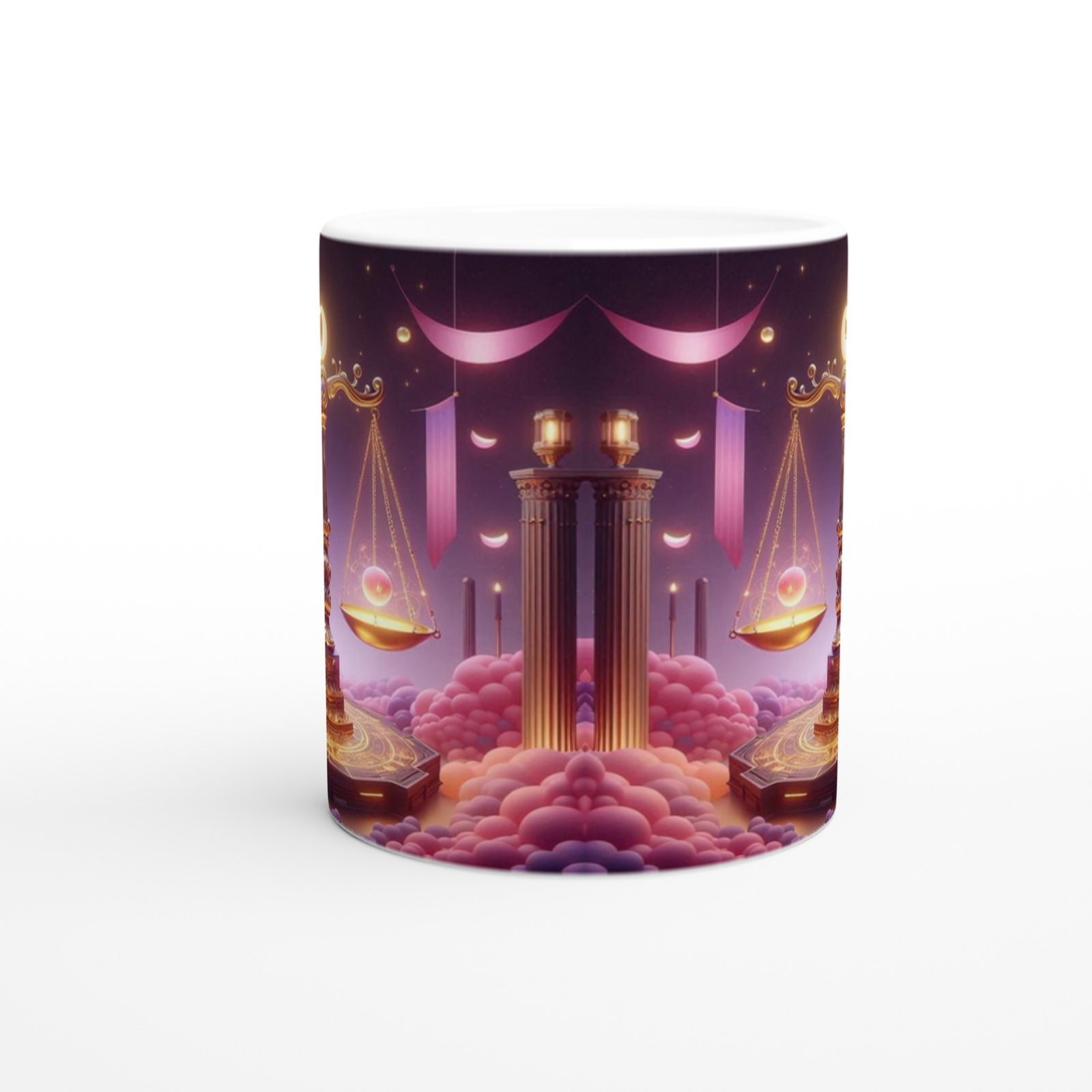 Terazi Burcu Baskılı Kahve Kupası - Burçlar Krallığı Şatosu Vs2 - 2