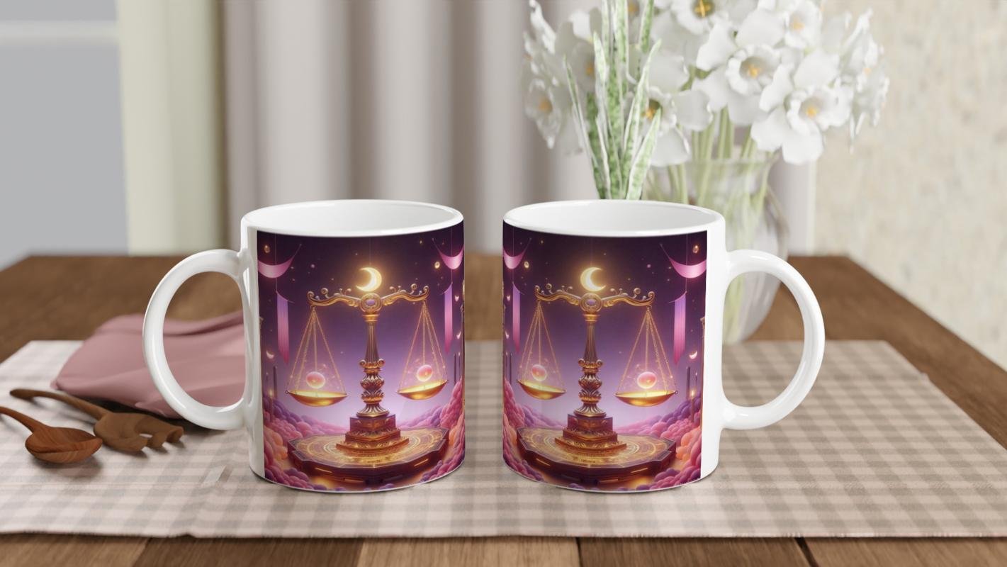 Terazi Burcu Baskılı Kahve Kupası - Burçlar Krallığı Şatosu Vs2 - 5