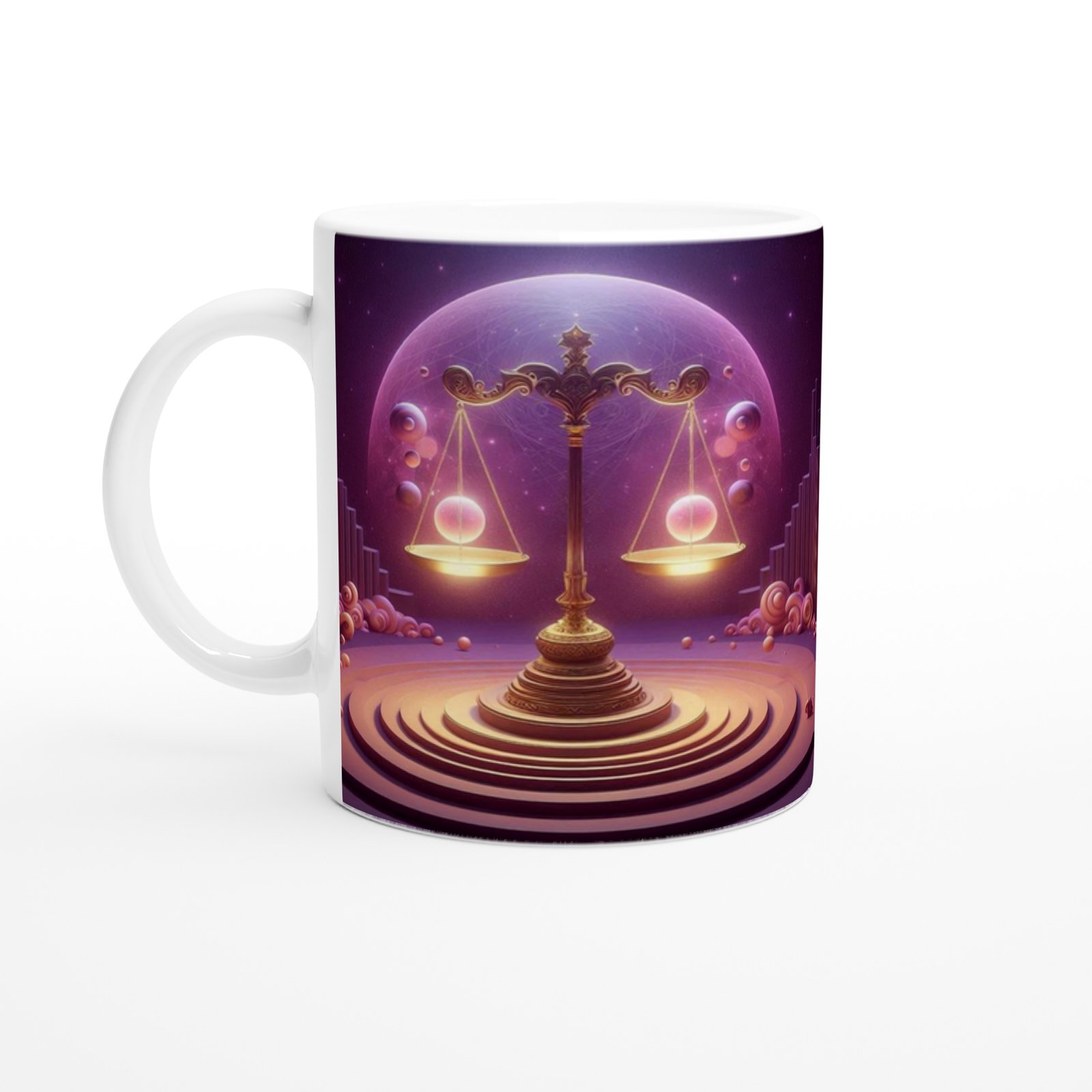 Terazi Burcu Baskılı Kahve Kupası - Burçlar Krallığı Şatosu Vs4