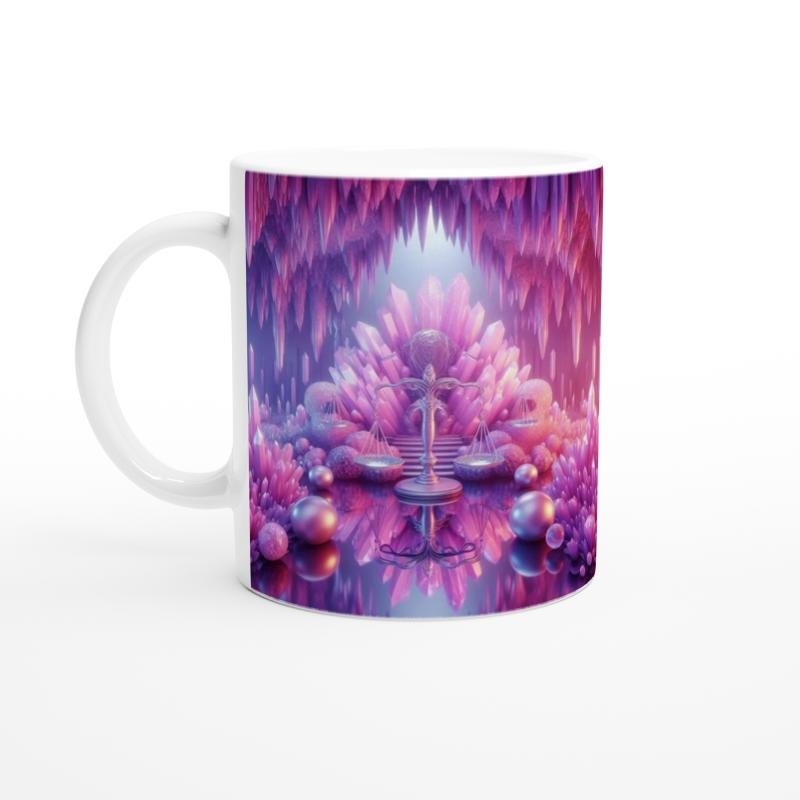 Terazi Burcu Baskılı Kahve Kupası - Büyülü Kristal Mağarası Temalı Vs3