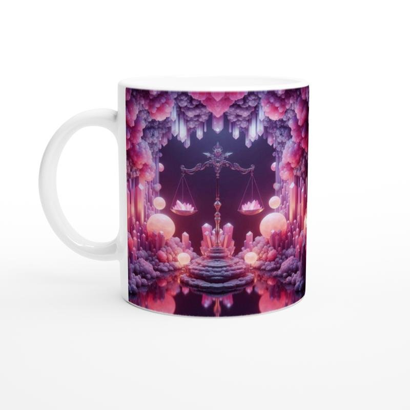 Terazi Burcu Baskılı Kahve Kupası - Büyülü Kristal Mağarası Temalı Vs4