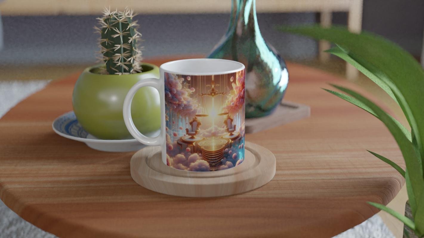 Terazi Burcu Baskılı Kahve Kupası - Elementsel Doğa Krallığı Temalı Vs1 - 4