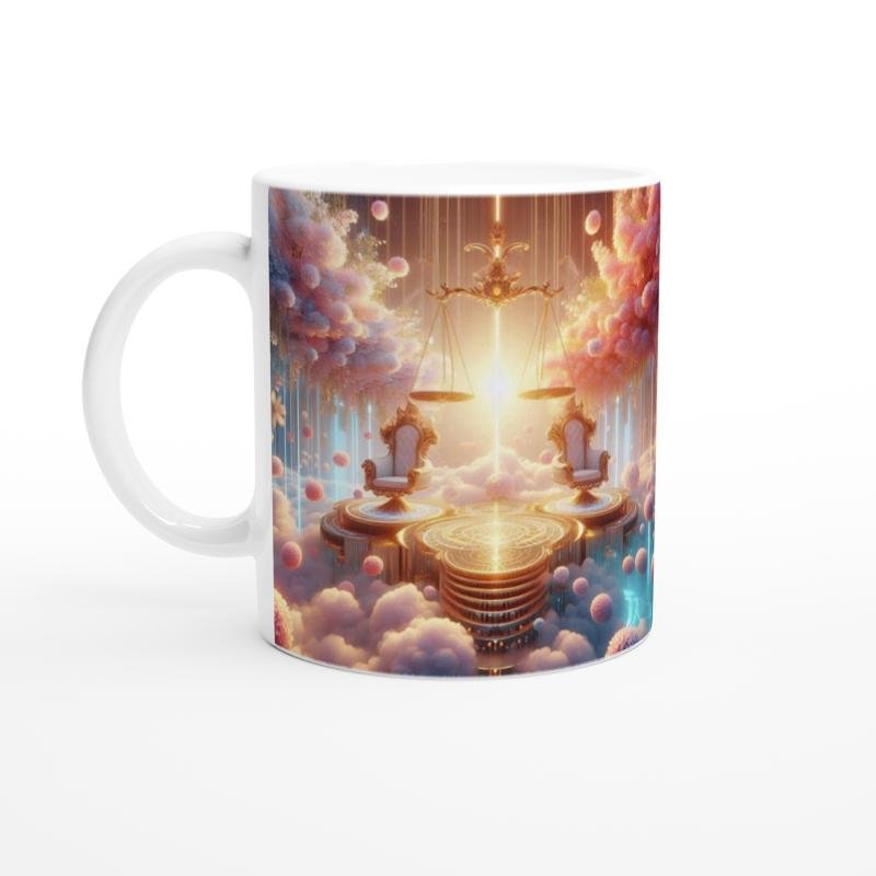 Terazi Burcu Baskılı Kahve Kupası - Elementsel Doğa Krallığı Temalı Vs1