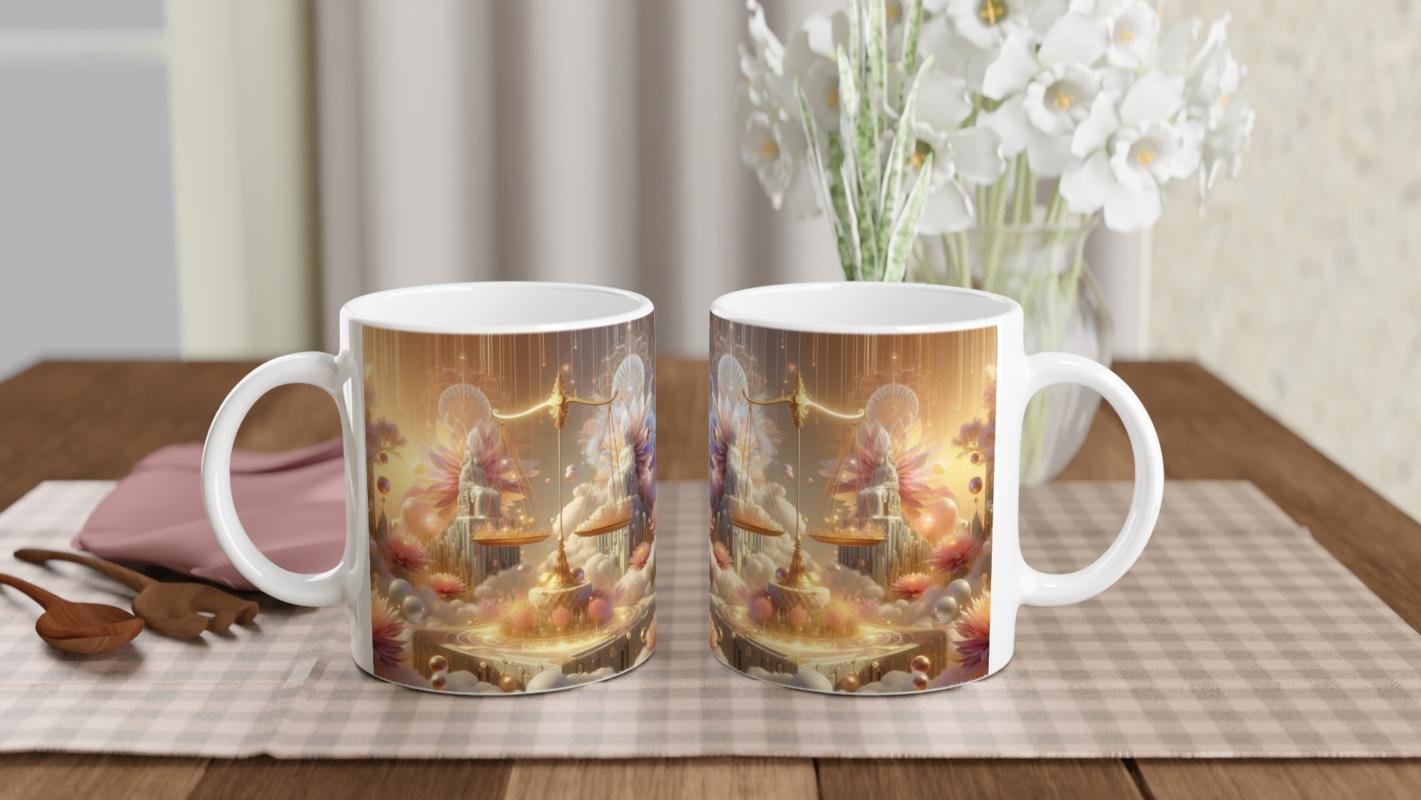 Terazi Burcu Baskılı Kahve Kupası - Elementsel Doğa Krallığı Temalı Vs2 - 5