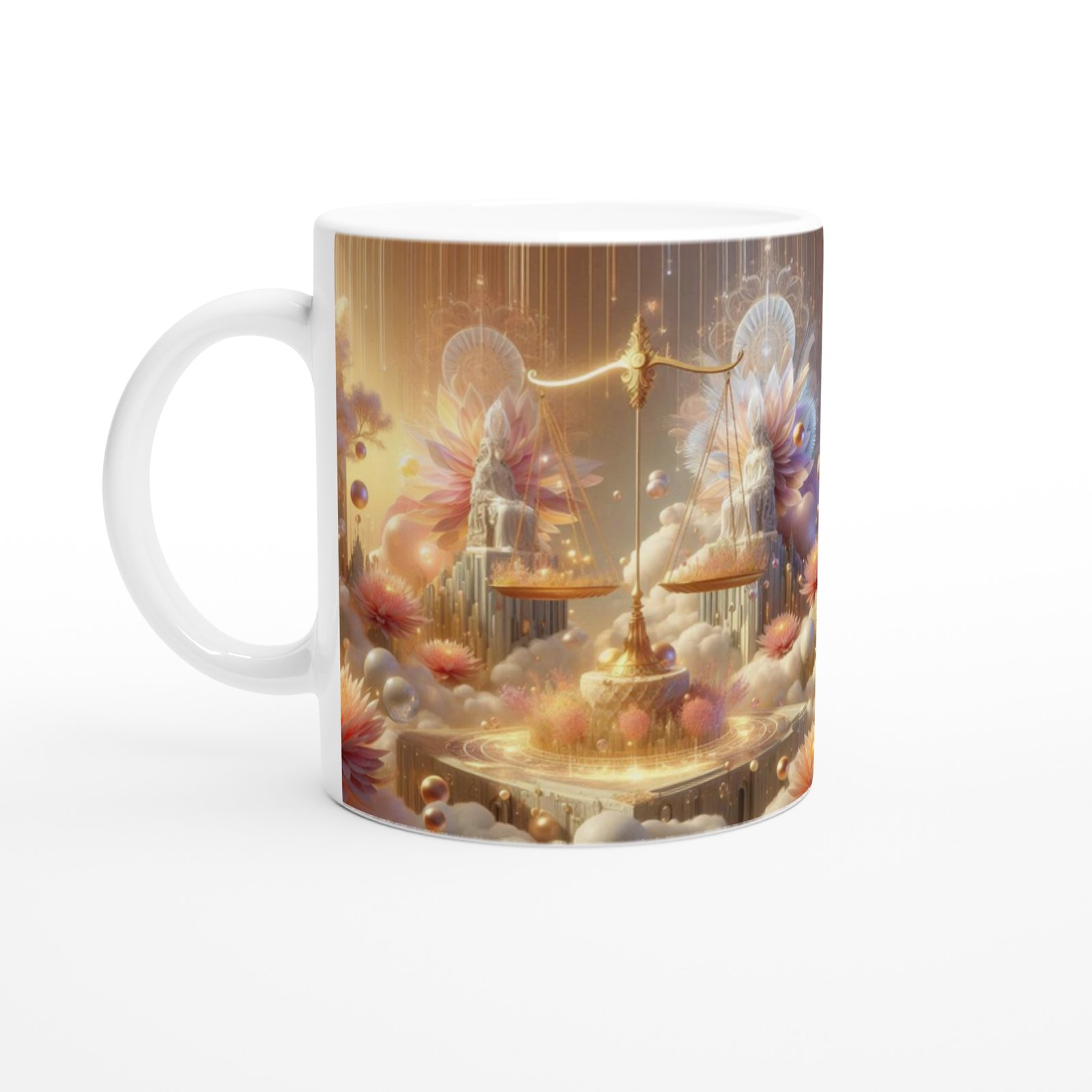 Terazi Burcu Baskılı Kahve Kupası - Elementsel Doğa Krallığı Temalı Vs2