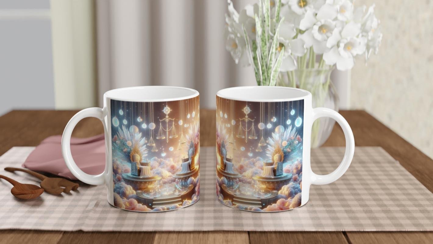 Terazi Burcu Baskılı Kahve Kupası - Elementsel Doğa Krallığı Temalı Vs4 - 5