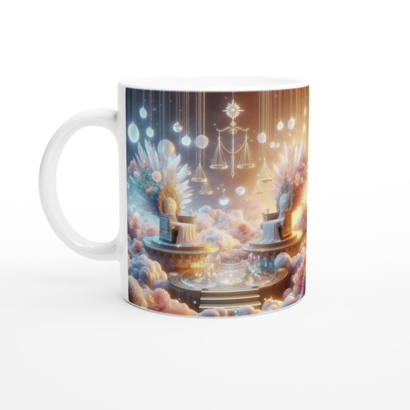 Terazi Burcu Baskılı Kahve Kupası - Elementsel Doğa Krallığı Temalı Vs4