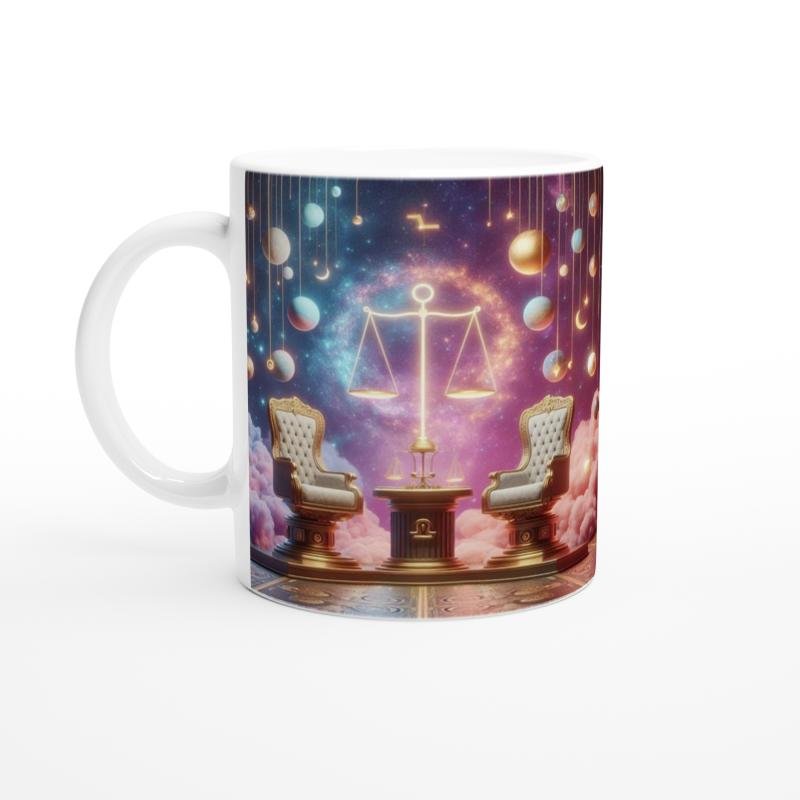 Terazi Burcu Baskılı Kahve Kupası - Galaktik Taht Odası Temalı Vs1