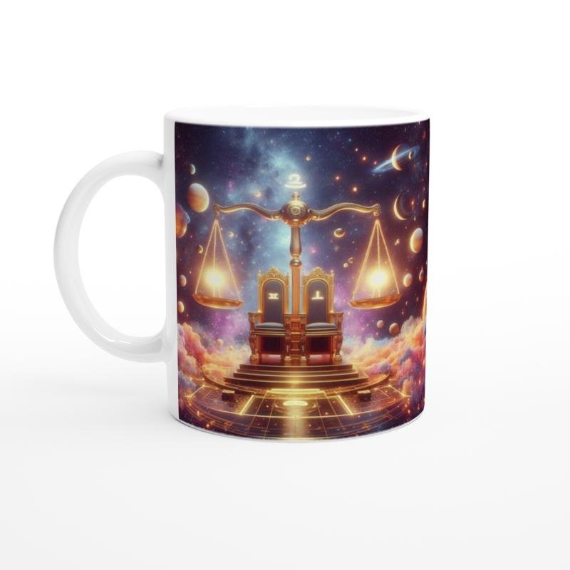 Terazi Burcu Baskılı Kahve Kupası - Galaktik Taht Odası Temalı Vs4