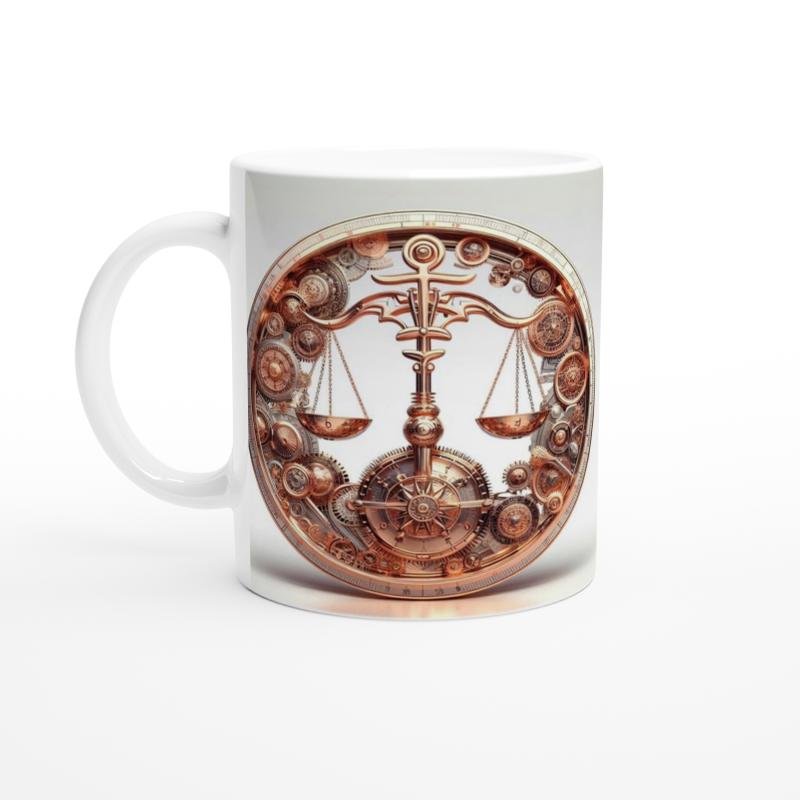 Terazi Burcu Baskılı Kahve Kupası - Zamanın Çarkları Astroloji Mekanizması Vs2
