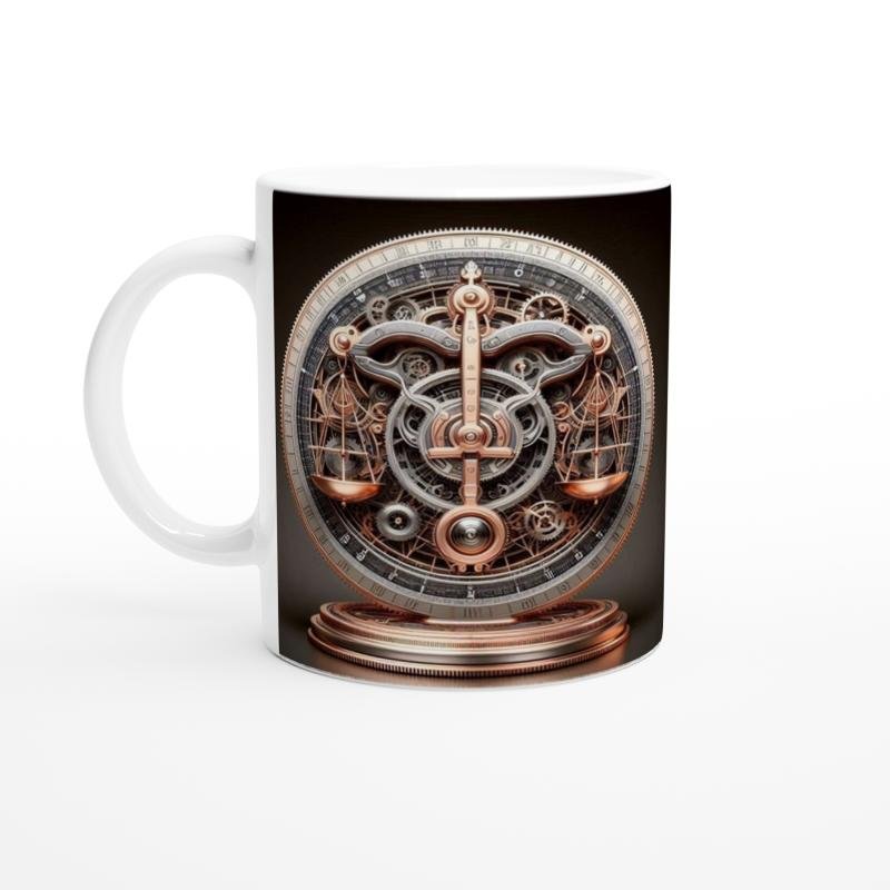 Terazi Burcu Baskılı Kahve Kupası - Zamanın Çarkları Astroloji Mekanizması Vs3