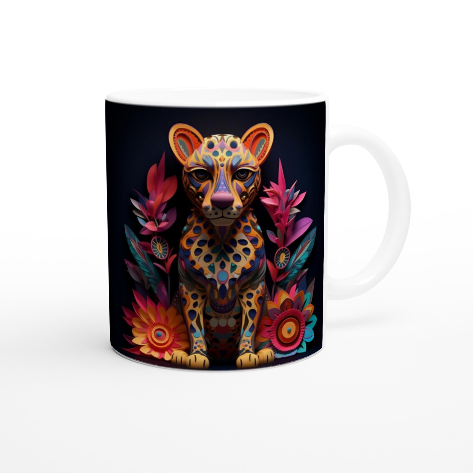 Tropik Vahşi Renkli Leopar Kupa Bardak - 3