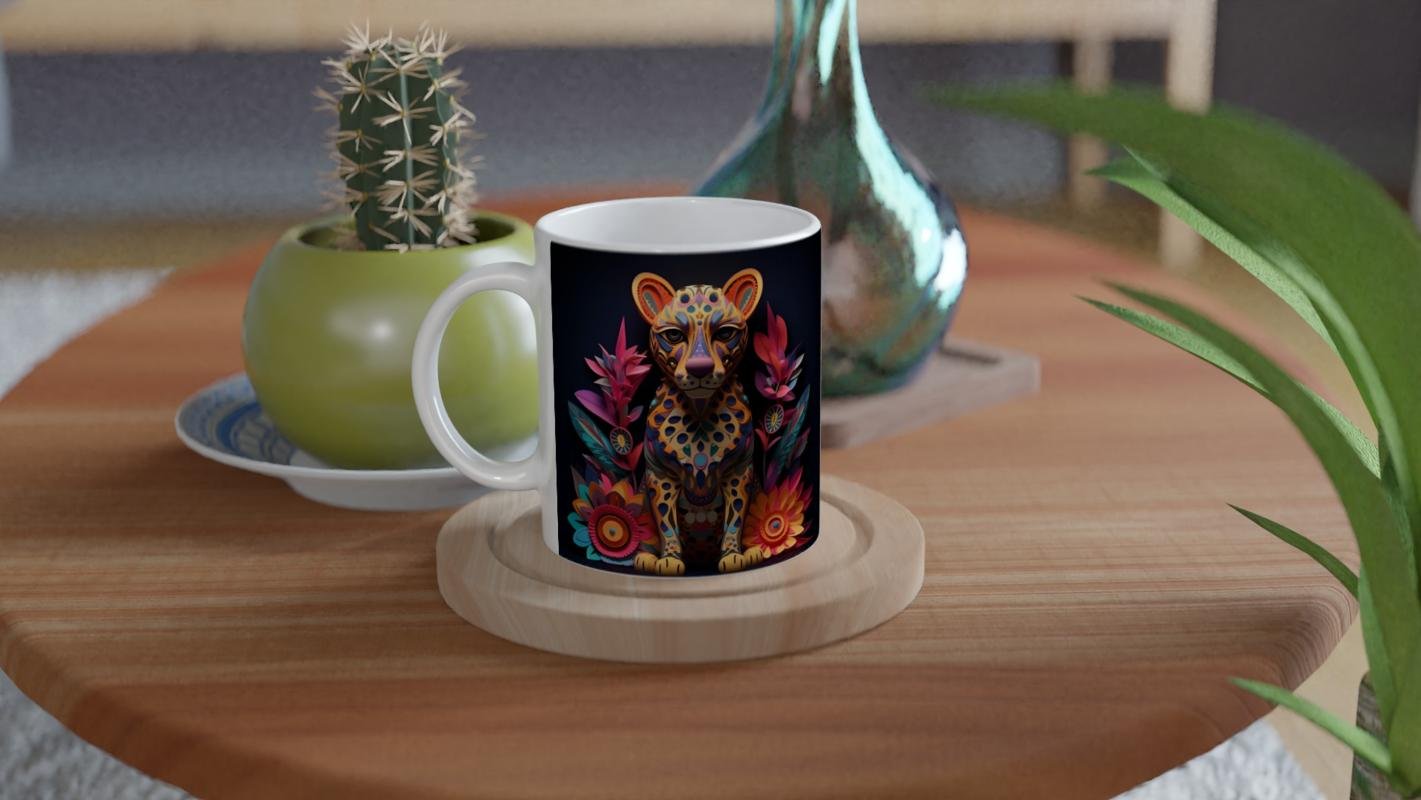 Tropik Vahşi Renkli Leopar Kupa Bardak - 4