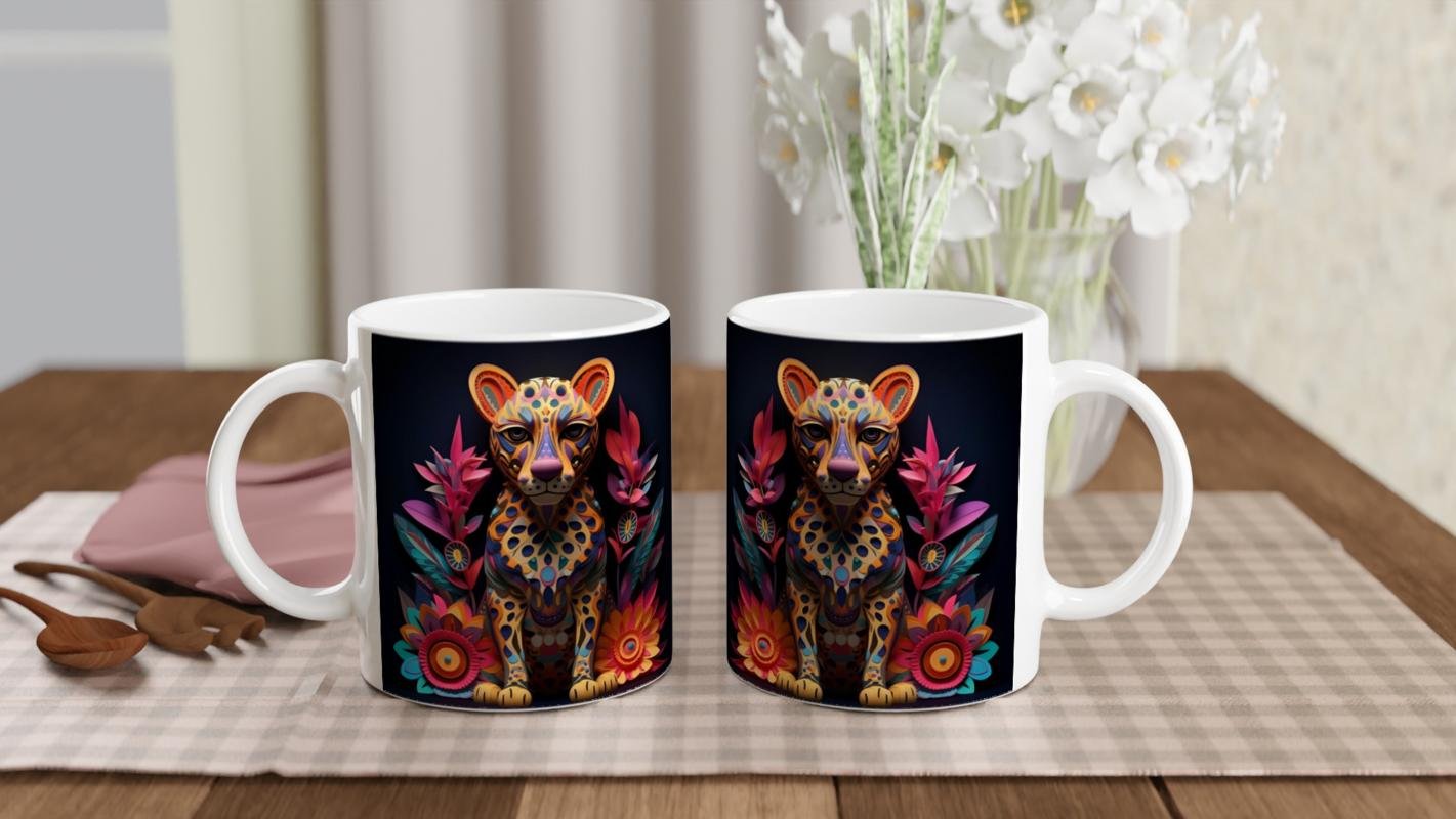 Tropik Vahşi Renkli Leopar Kupa Bardak - 5