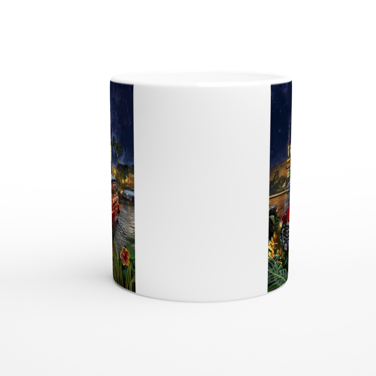 Tropikal Gecede Aloha Kızlı Klasik Araba Kupa - 3