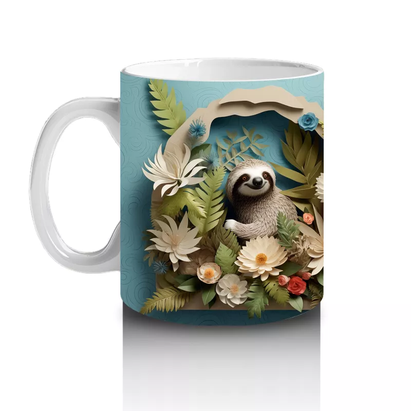 Tropikal Yapraklar Arasında Koala – Baskılı Kahve Kupası - 2