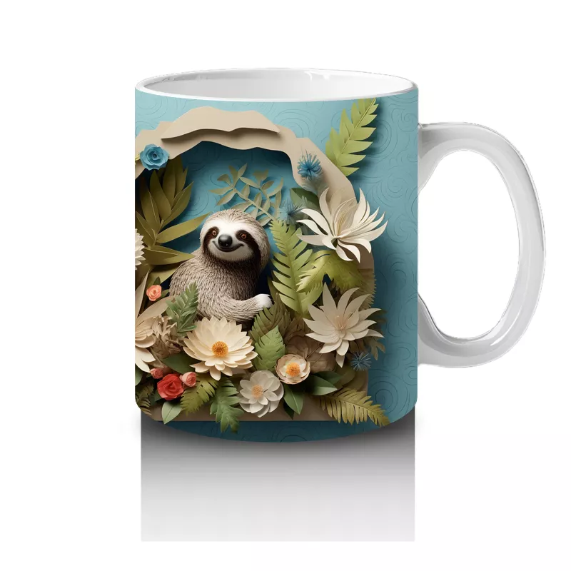 Tropikal Yapraklar Arasında Koala – Baskılı Kahve Kupası - 4