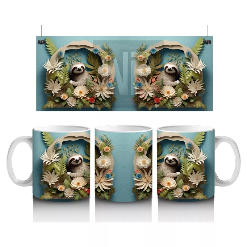 Tropikal Yapraklar Arasında Koala – Baskılı Kahve Kupası