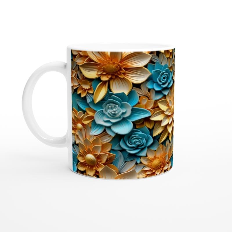 Turuncu ve Turkuaz Bahar Kupa Bardak