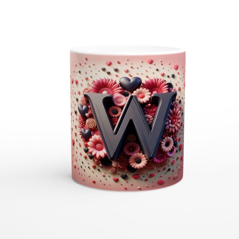 W Harfi Gösterişli Tasarımlı Kupa Bardak