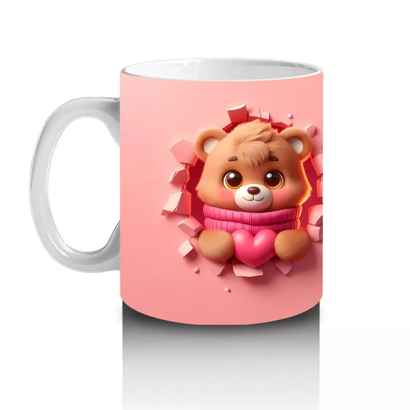 Yan Yana Pembe Ayıcıklar – Baskılı Kahve Kupası - 2