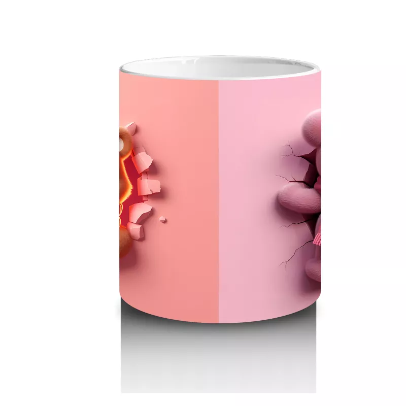 Yan Yana Pembe Ayıcıklar – Baskılı Kahve Kupası - 3