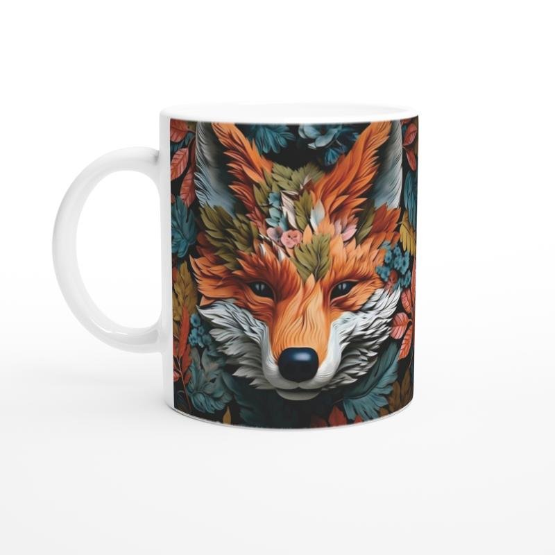 Yapraklardan Tilki Baskılı Kupa Bardak