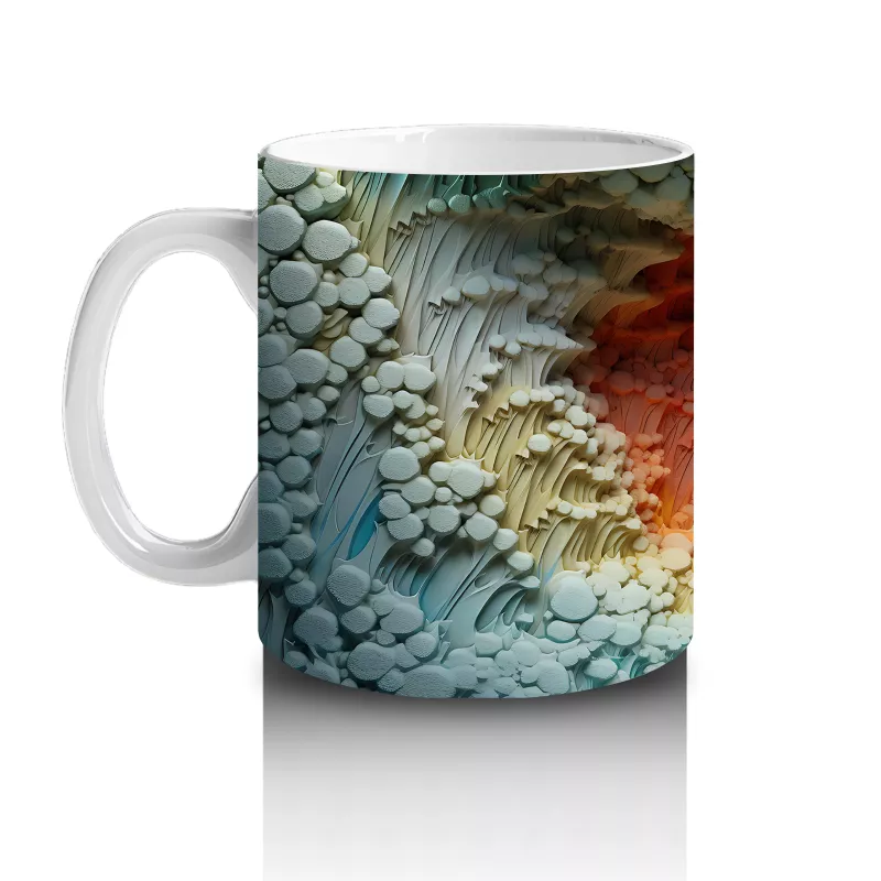 Yapraksı Dokular Üzerinde Tek Kelebek – Baskılı Kahve Kupası - 2