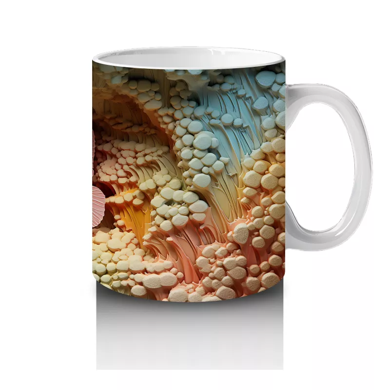 Yapraksı Dokular Üzerinde Tek Kelebek – Baskılı Kahve Kupası - 4