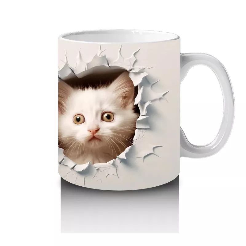 Yavru Kediler Kırık Duvar Arasında – Baskılı Kahve Kupası - 4