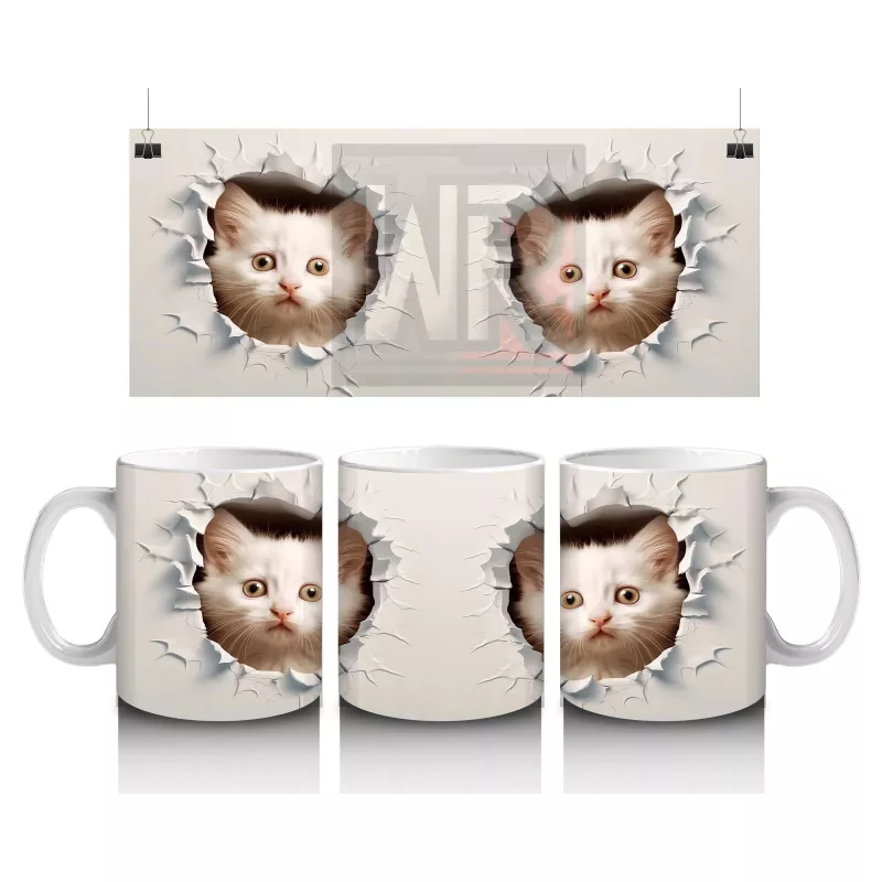 Yavru Kediler Kırık Duvar Arasında – Baskılı Kahve Kupası