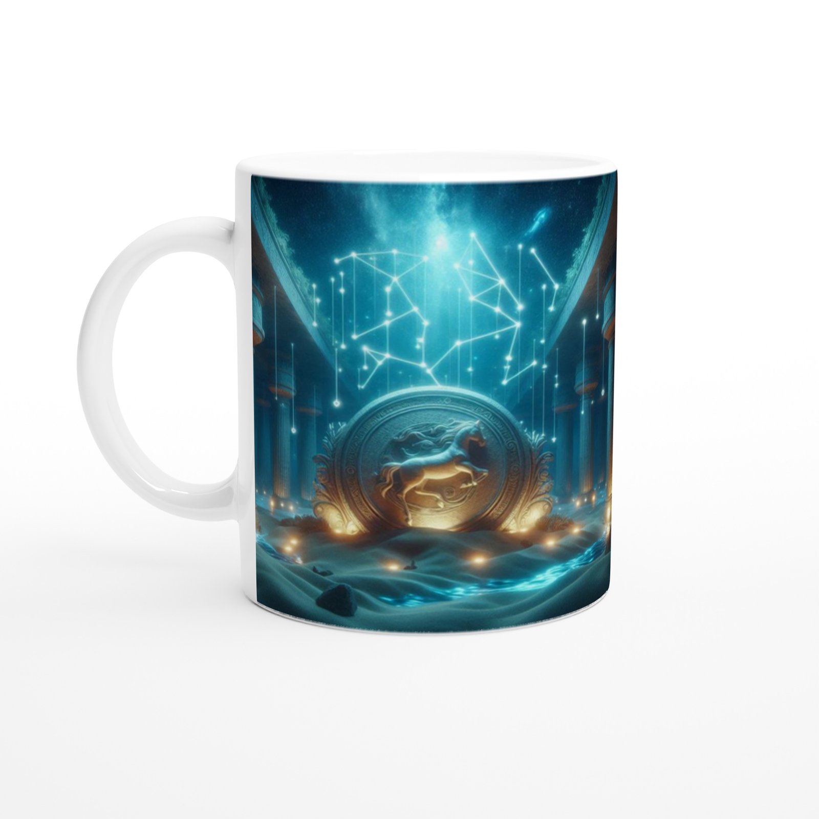 Yay Burcu Baskılı Kahve Kupası - Astral Denizaltı Dünyası Vs3