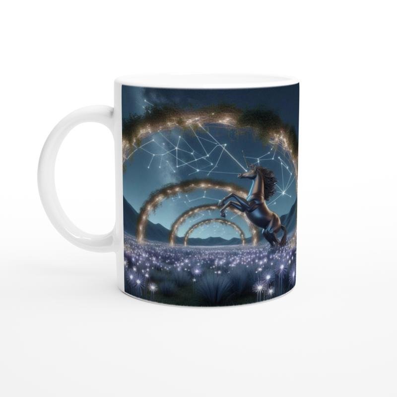 Yay Burcu Baskılı Kahve Kupası - Ay ışığında Zodyak Bahçesi Vs2