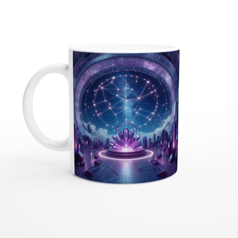 Yay Burcu Baskılı Kahve Kupası - Büyülü Kristal Mağarası Temalı Vs3